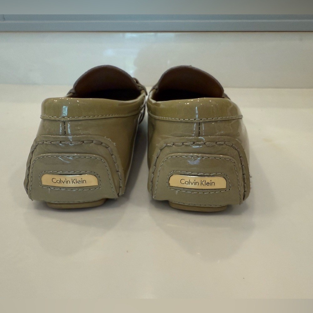 Calvin Klein Women's Beige Patent Loafers - Picture 8 of 9